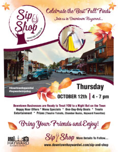 Sip and Shop Event Oct 2023Downtown Hayward WI 