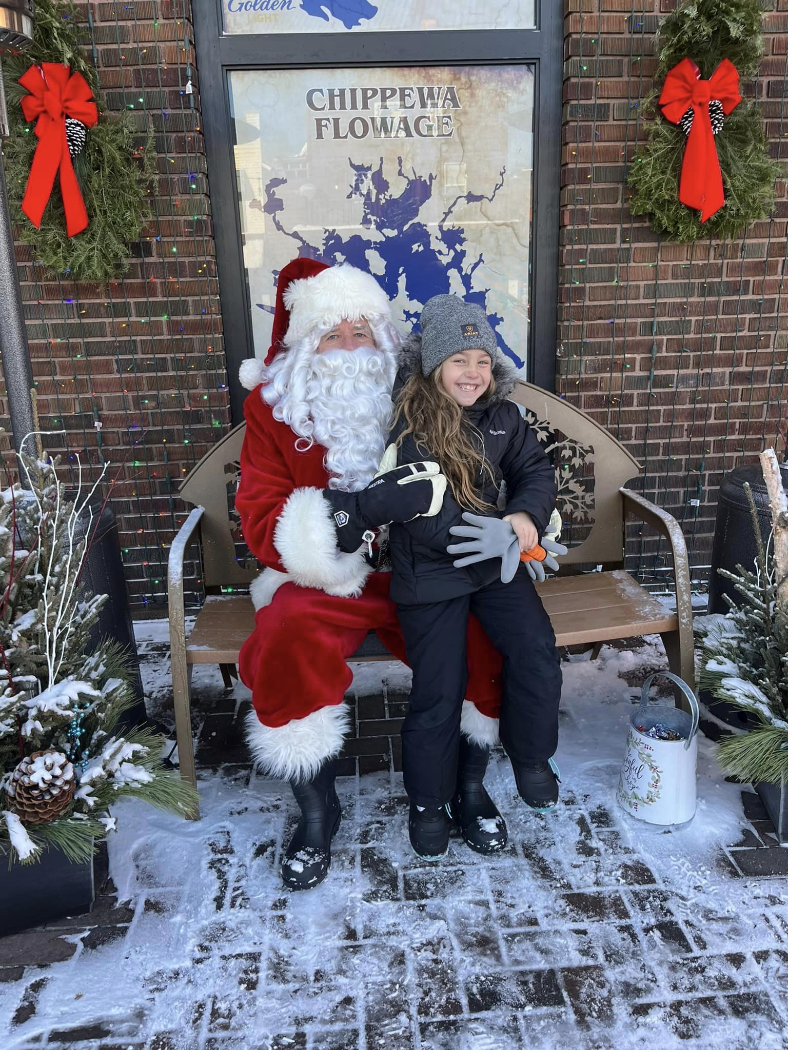 Santa Claus Visits Downtown Hayward WI