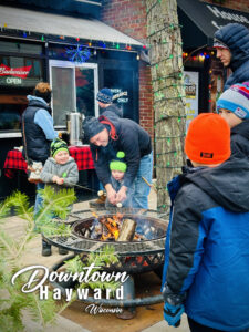 Enjoy a warm file & smores on the patio of Anger's Bar & Grill