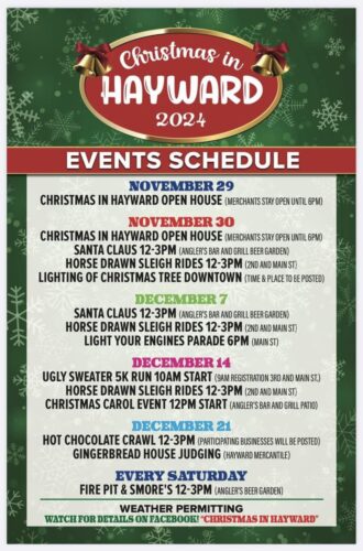 Christmas in Hayward 2024 Events Schedule Image