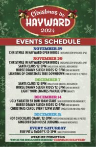 Christmas In Hayward - Schedule of Events